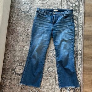 Kut from the Kloth Kelsey Distressed Blue Wide Leg Jeans